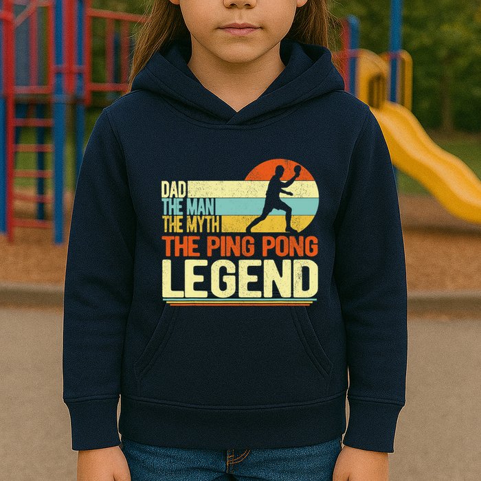 Dad Ping Pong Player Paddle Ball Ping Pong Legend Retro Kids Hoodie