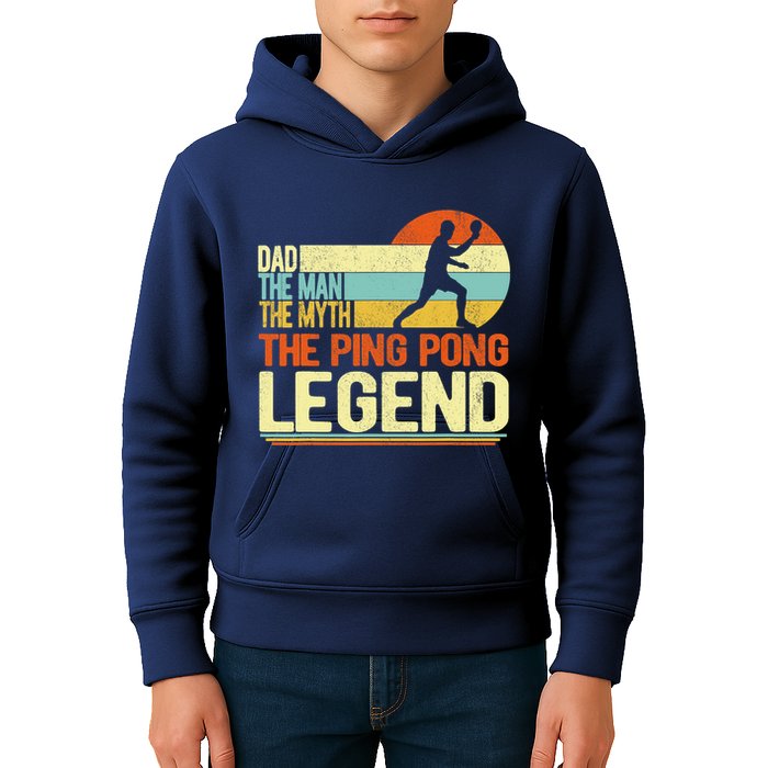Dad Ping Pong Player Paddle Ball Ping Pong Legend Retro Kids Hoodie