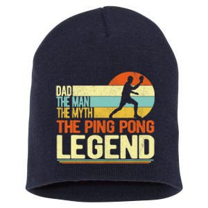 Dad Ping Pong Player Paddle Ball Ping Pong Legend Retro Short Acrylic Beanie