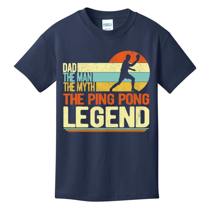 Dad Ping Pong Player Paddle Ball Ping Pong Legend Retro Kids T-Shirt