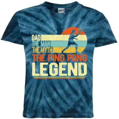 Dad Ping Pong Player Paddle Ball Ping Pong Legend Retro Kids Tie-Dye T-Shirt