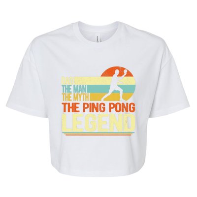 Dad Ping Pong Player Paddle Ball Ping Pong Legend Retro Bella+Canvas Jersey Crop Tee