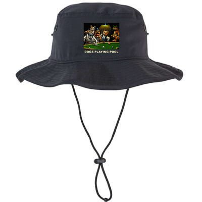 Dogs Playing Pool Art Work Puppies Snooker Pocket Billiards Bucket Hat