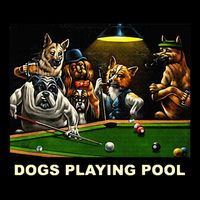 Dogs Playing Pool Art Work Puppies Snooker Pocket Billiards Drawstring Bag