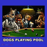 Dogs Playing Pool Art Work Puppies Snooker Pocket Billiards Premium T-Shirt