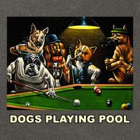 Dogs Playing Pool Art Work Puppies Snooker Pocket Billiards Cotton Canvas Backpack