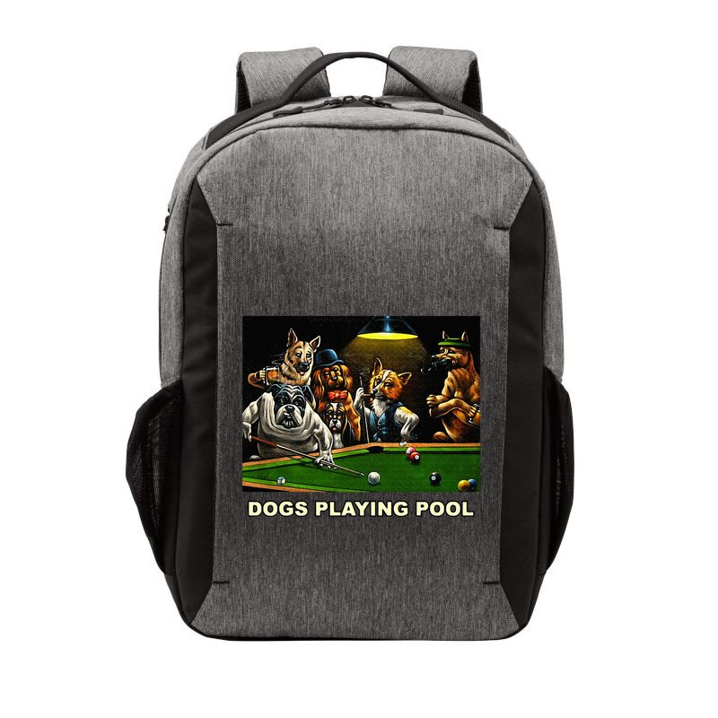 Dogs Playing Pool Art Work Puppies Snooker Pocket Billiards Vector Backpack
