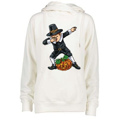 Dabbing Pilgrim Pumpkin Thanksgiving Cool Gift Womens Funnel Neck Pullover Hood