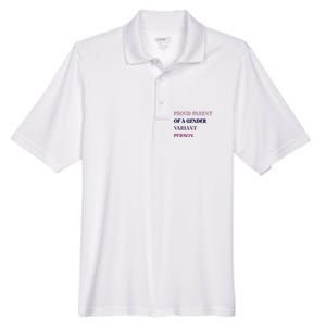 Drunkenmantis Proud Parent Of A Gender Variant Person Men's Origin Performance Pique Polo