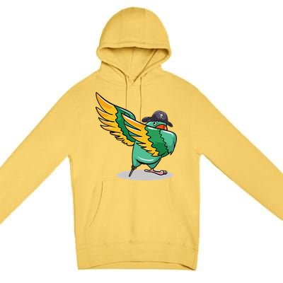 Dabbing Pirate Parrot Gift Illustration Bird Lovers Premium Pullover Hoodie