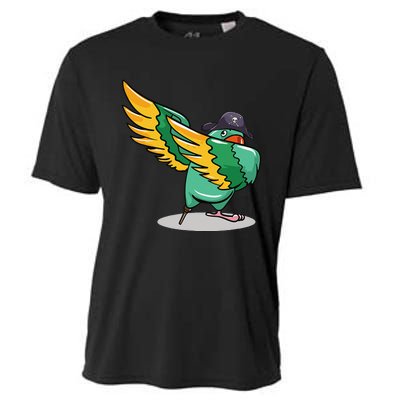 Dabbing Pirate Parrot Gift Illustration Bird Lovers Cooling Performance Crew T-Shirt