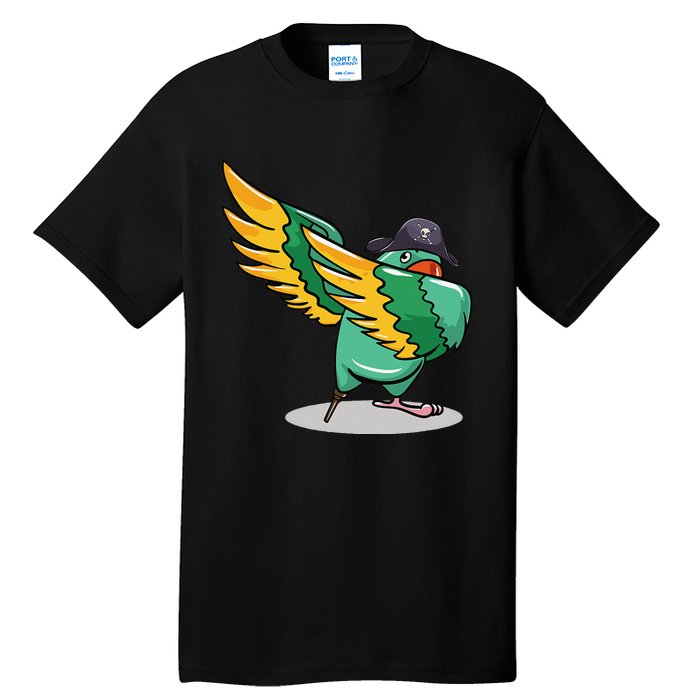 Dabbing Pirate Parrot Gift Illustration Bird Lovers Tall T-Shirt