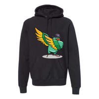 Dabbing Pirate Parrot Gift Illustration Bird Lovers Premium Hoodie