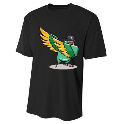 Dabbing Pirate Parrot Gift Illustration Bird Lovers Performance Sprint T-Shirt