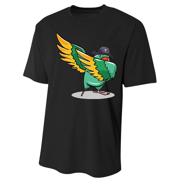 Dabbing Pirate Parrot Gift Illustration Bird Lovers Performance Sprint T-Shirt