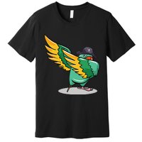 Dabbing Pirate Parrot Gift Illustration Bird Lovers Premium T-Shirt