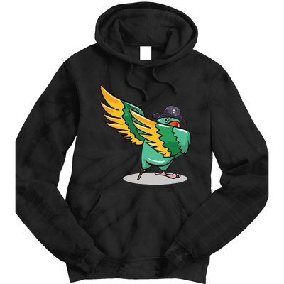 Dabbing Pirate Parrot Gift Illustration Bird Lovers Tie Dye Hoodie