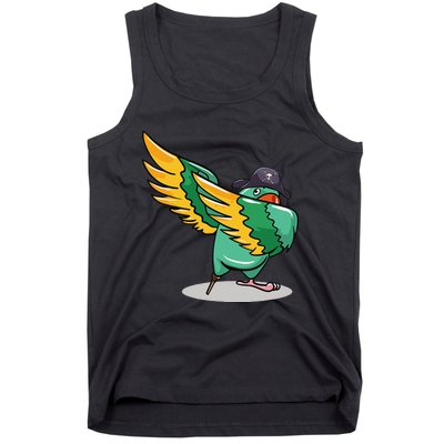 Dabbing Pirate Parrot Gift Illustration Bird Lovers Tank Top