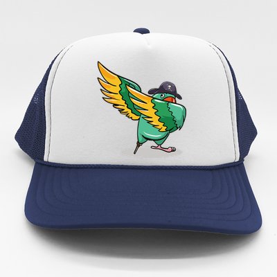 Dabbing Pirate Parrot Gift Illustration Bird Lovers Trucker Hat