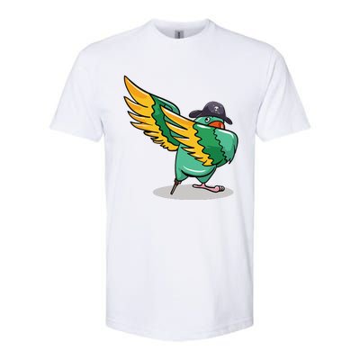 Dabbing Pirate Parrot Gift Illustration Bird Lovers Softstyle CVC T-Shirt