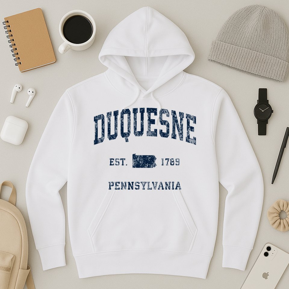 Duquesne Pennsylvania Pa Vintage Athletic Sports Design Hoodie