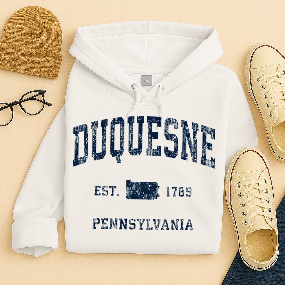 Duquesne Pennsylvania Pa Vintage Athletic Sports Design Hoodie