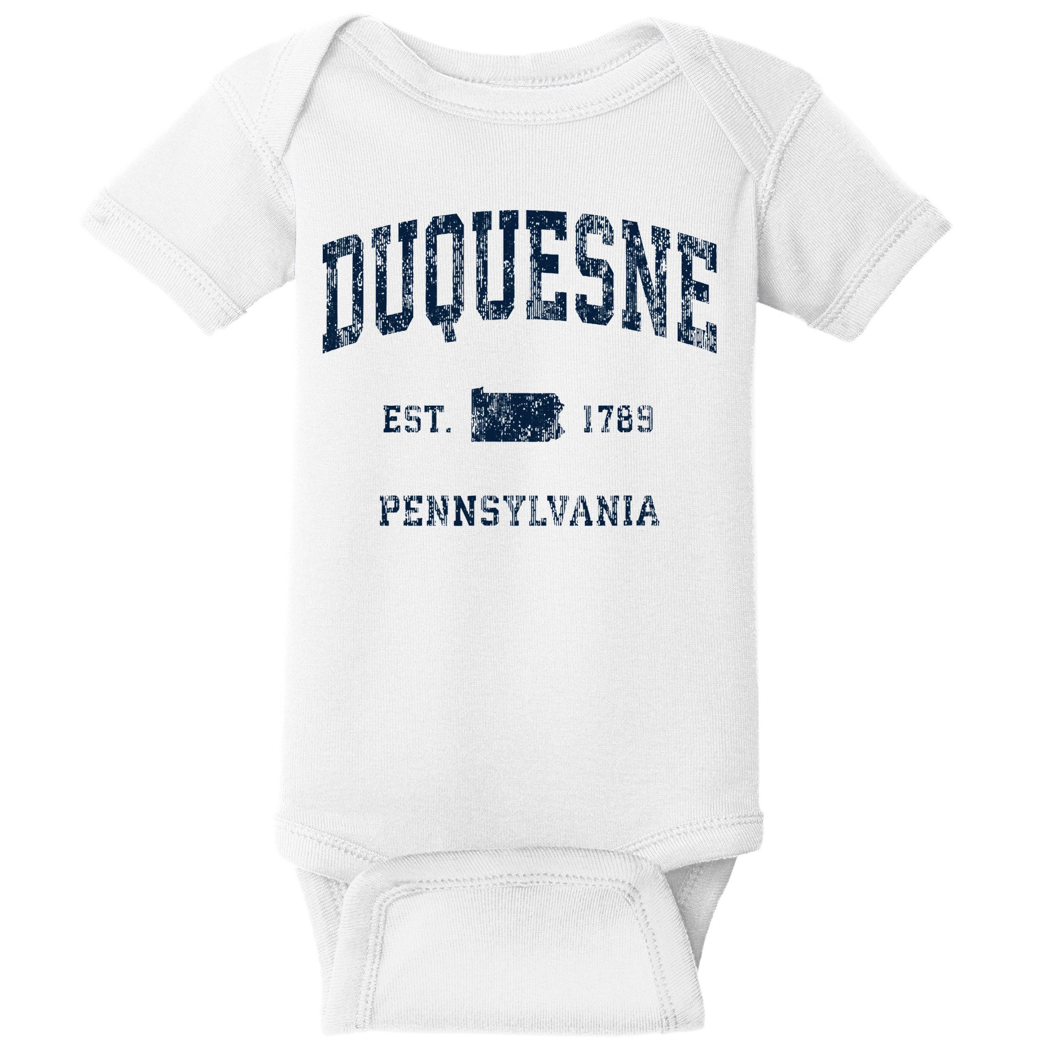 Duquesne Pennsylvania Pa Vintage Athletic Sports Design Baby Bodysuit