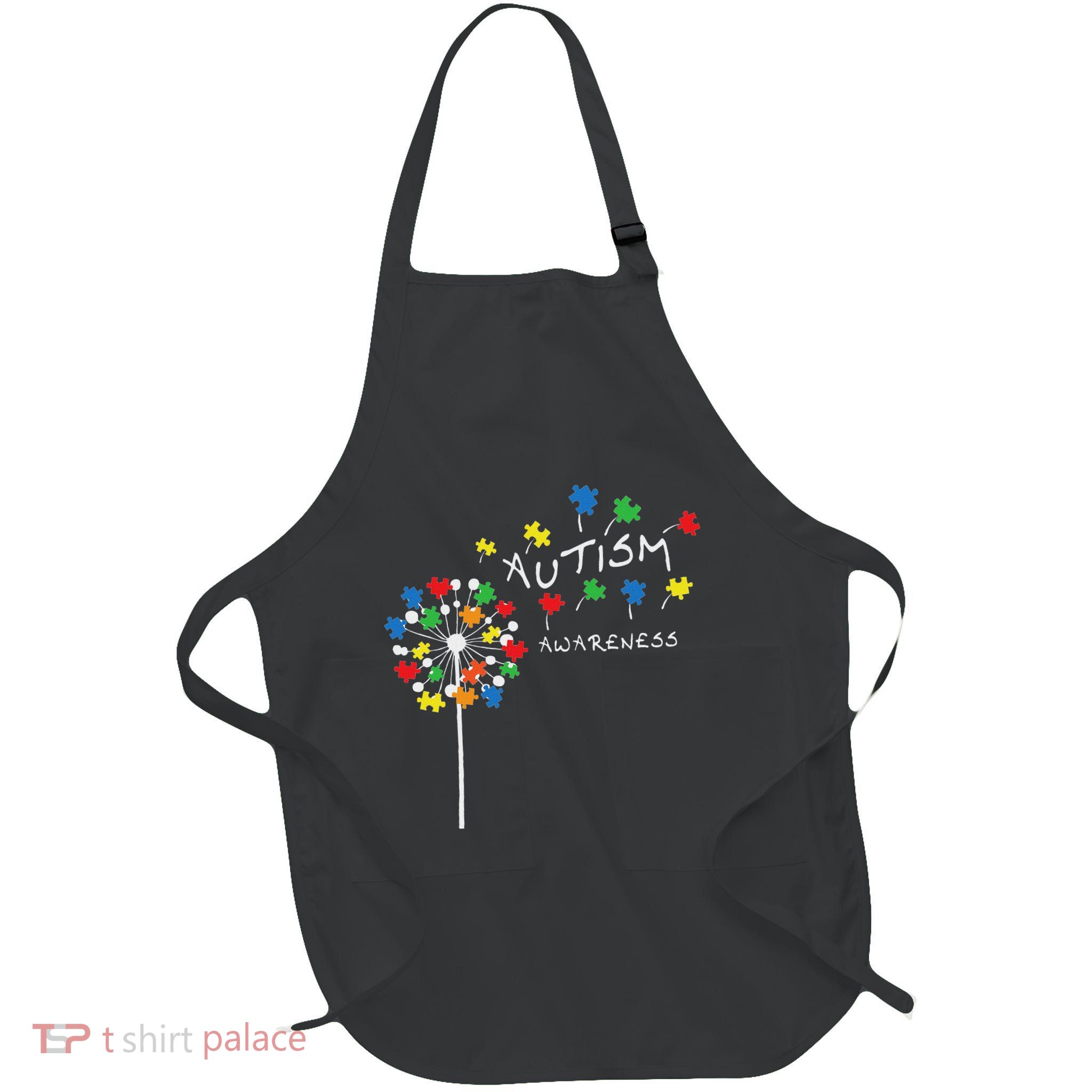 Dandelion Puzzle Piece Cool Autism Awareness Gift Full-Length Apron With Pockets