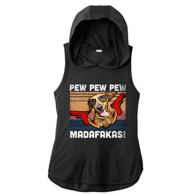 Dachshund Pew Pew Madafakas Cute Gift Vintage Weiner Dog Pew Gift Ladies PosiCharge Tri-Blend Wicking Draft Hoodie Tank