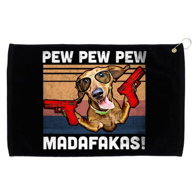 Dachshund Pew Pew Madafakas Cute Gift Vintage Weiner Dog Pew Gift Grommeted Golf Towel