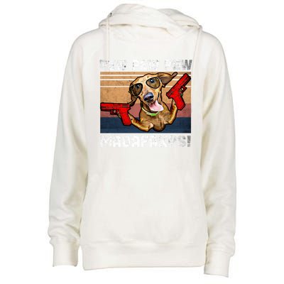 Dachshund Pew Pew Madafakas Cute Gift Vintage Weiner Dog Pew Gift Womens Funnel Neck Pullover Hood