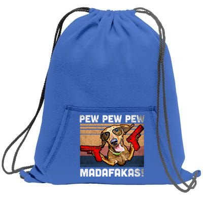 Dachshund Pew Pew Madafakas Cute Gift Vintage Weiner Dog Pew Gift Sweatshirt Cinch Pack Bag