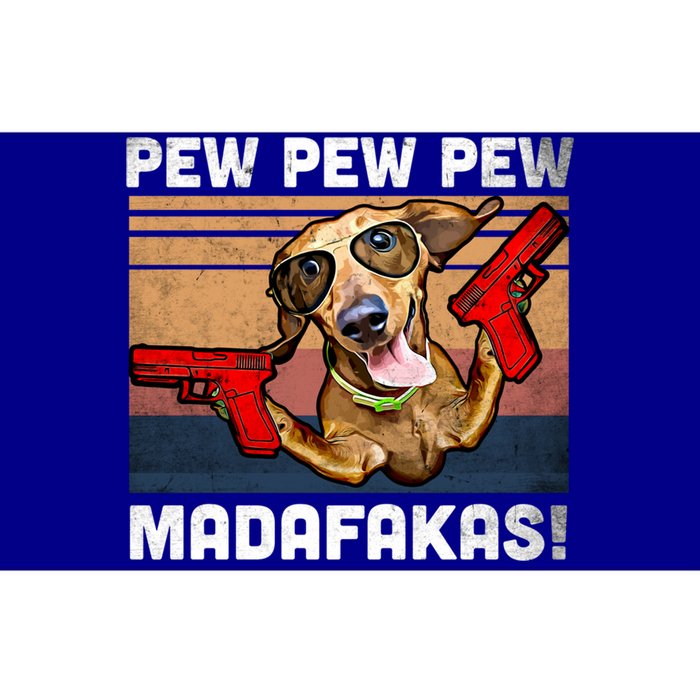 Dachshund Pew Pew Madafakas Cute Gift Vintage Weiner Dog Pew Gift Bumper Sticker