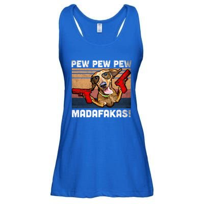 Dachshund Pew Pew Madafakas Cute Gift Vintage Weiner Dog Pew Gift Ladies Essential Flowy Tank