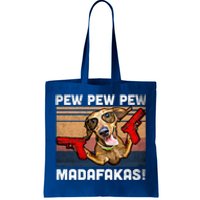 Dachshund Pew Pew Madafakas Cute Gift Vintage Weiner Dog Pew Gift Tote Bag