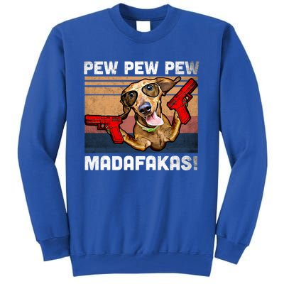 Dachshund Pew Pew Madafakas Cute Gift Vintage Weiner Dog Pew Gift Tall Sweatshirt