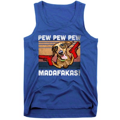 Dachshund Pew Pew Madafakas Cute Gift Vintage Weiner Dog Pew Gift Tank Top