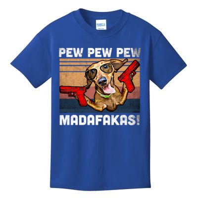 Dachshund Pew Pew Madafakas Cute Gift Vintage Weiner Dog Pew Gift Kids T-Shirt