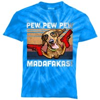 Dachshund Pew Pew Madafakas Cute Gift Vintage Weiner Dog Pew Gift Kids Tie-Dye T-Shirt