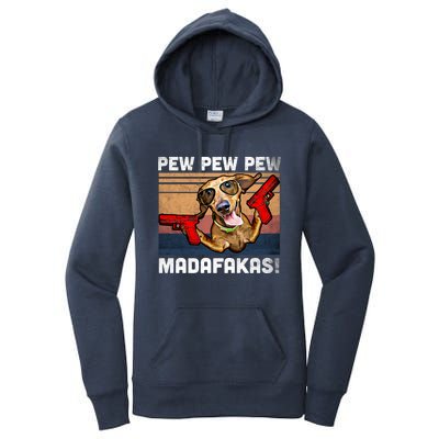 Dachshund Pew Pew Madafakas Cute Gift Vintage Weiner Dog Pew Gift Women's Pullover Hoodie