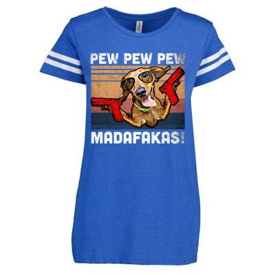 Dachshund Pew Pew Madafakas Cute Gift Vintage Weiner Dog Pew Gift Enza Ladies Jersey Football T-Shirt