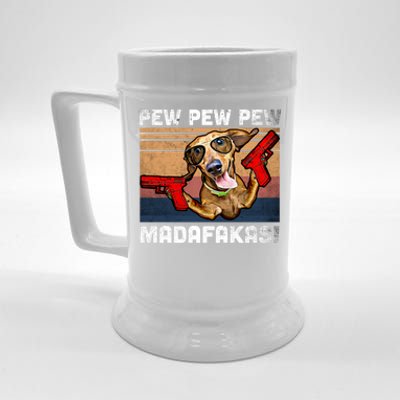 Dachshund Pew Pew Madafakas Cute Gift Vintage Weiner Dog Pew Gift Beer Stein