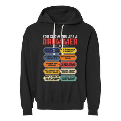 Drum Player Percussion Funny You Know You Are A Drummer Garment-Dyed Fleece Hoodie