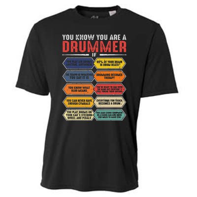 Drum Player Percussion Funny You Know You Are A Drummer Cooling Performance Crew T-Shirt