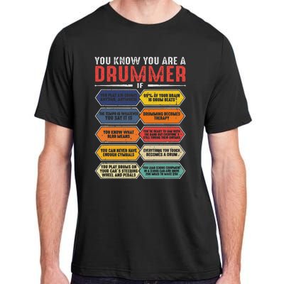 Drum Player Percussion Funny You Know You Are A Drummer Adult ChromaSoft Performance T-Shirt