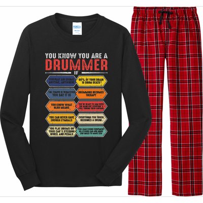 Drum Player Percussion Funny You Know You Are A Drummer Long Sleeve Pajama Set