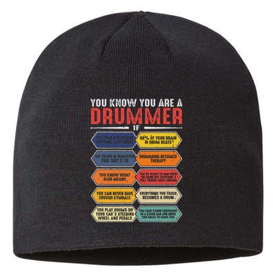 Drum Player Percussion Funny You Know You Are A Drummer Sustainable Beanie