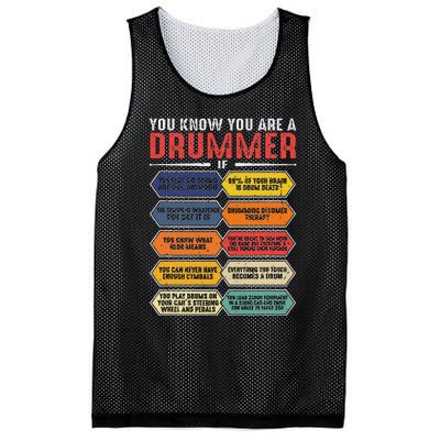 Drum Player Percussion Funny You Know You Are A Drummer Mesh Reversible Basketball Jersey Tank