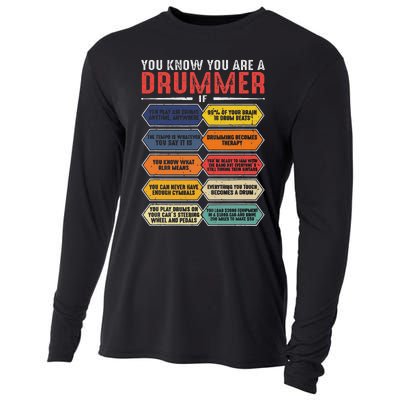 Drum Player Percussion Funny You Know You Are A Drummer Cooling Performance Long Sleeve Crew