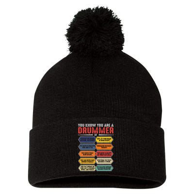 Drum Player Percussion Funny You Know You Are A Drummer Pom Pom 12in Knit Beanie